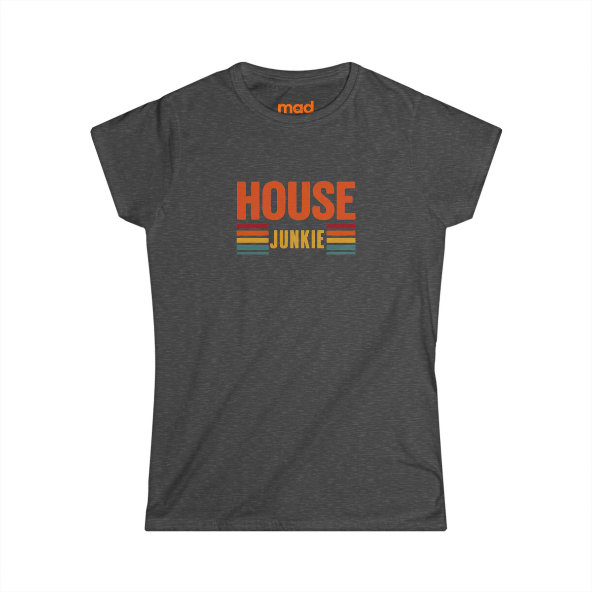 'House Junkie' - Retro - Girls Fitted Tee