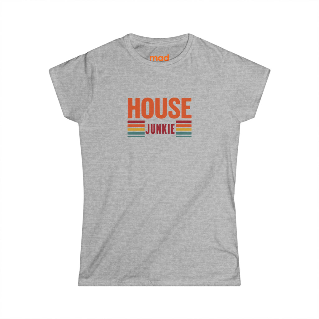 'House Junkie' - Retro - Girls Fitted Tee