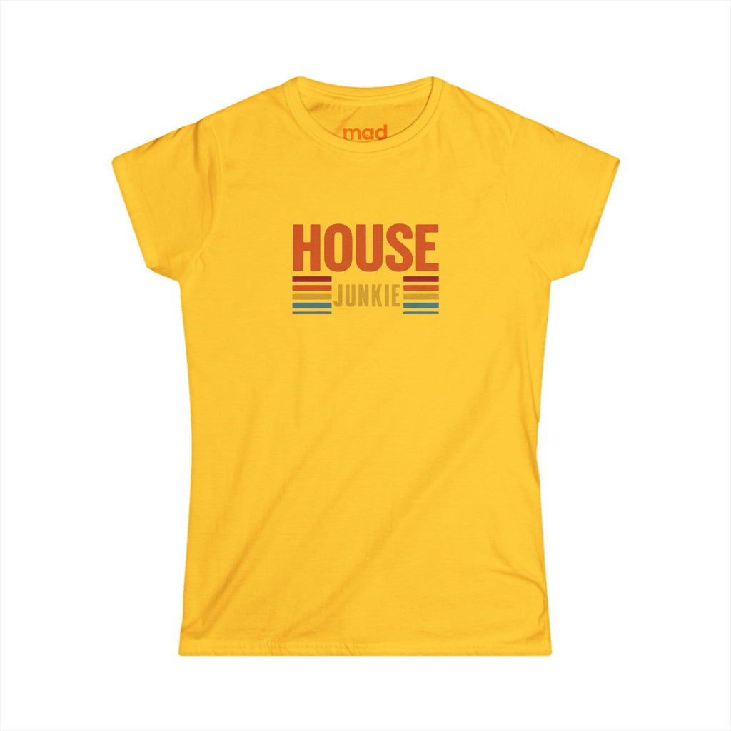 'House Junkie' - Retro - Girls Fitted Tee