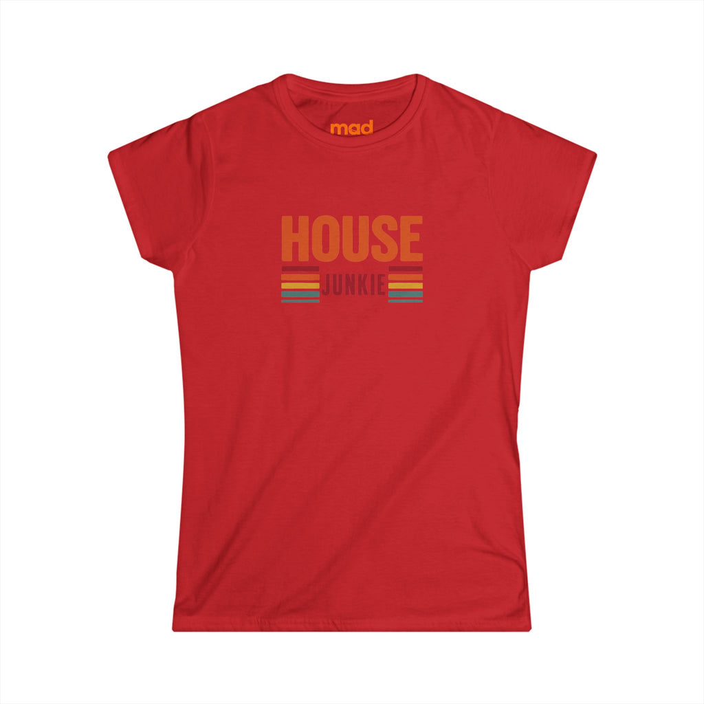 'House Junkie' - Retro - Girls Fitted Tee