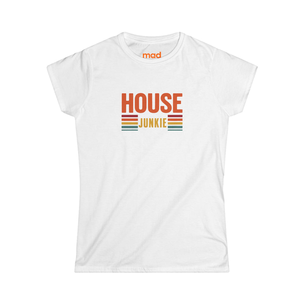 'House Junkie' - Retro - Girls Fitted Tee