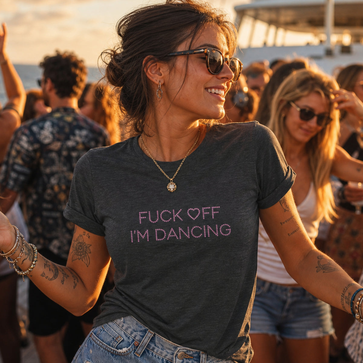 'F# OFF I'm Dancing' - Girls Fitted Tee