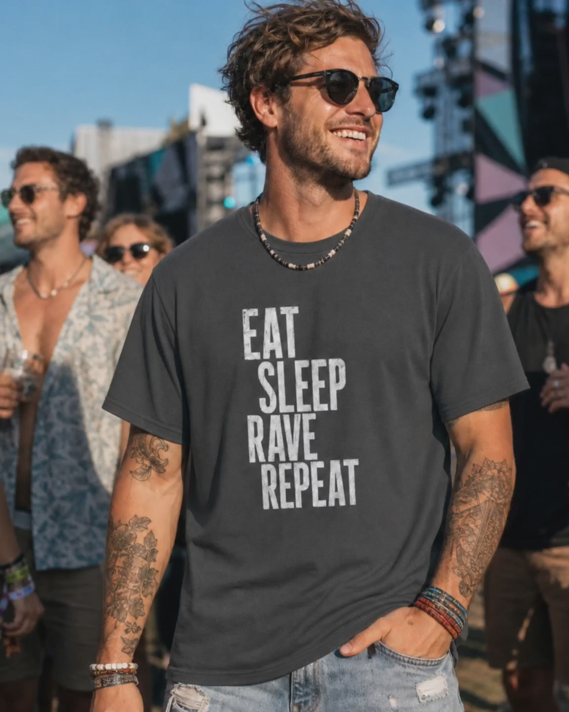 'Eat Sleep Rave Repeat' - Unisex Tee